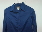 New Women’s Blue Fenton Long Sleeve Button Up Shirt #5328 3B-53
