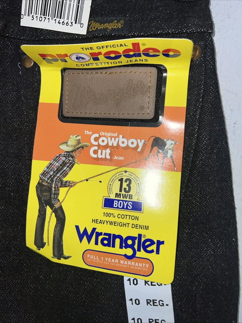 New Boys Black Wrangler Pro Rodeo Cowboy Cut Denim Jeans. 10/25 Regular C-20