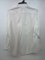 New Formal Matt White Long Sleeve Button Up English Shirt XL TT-41