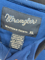 New Men’s Wrangler Blue Black Short Sleeve Polo Short XL M-73