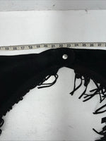 NOS Black Show Chaps With Fringe Adjustable Waist 41” N-21