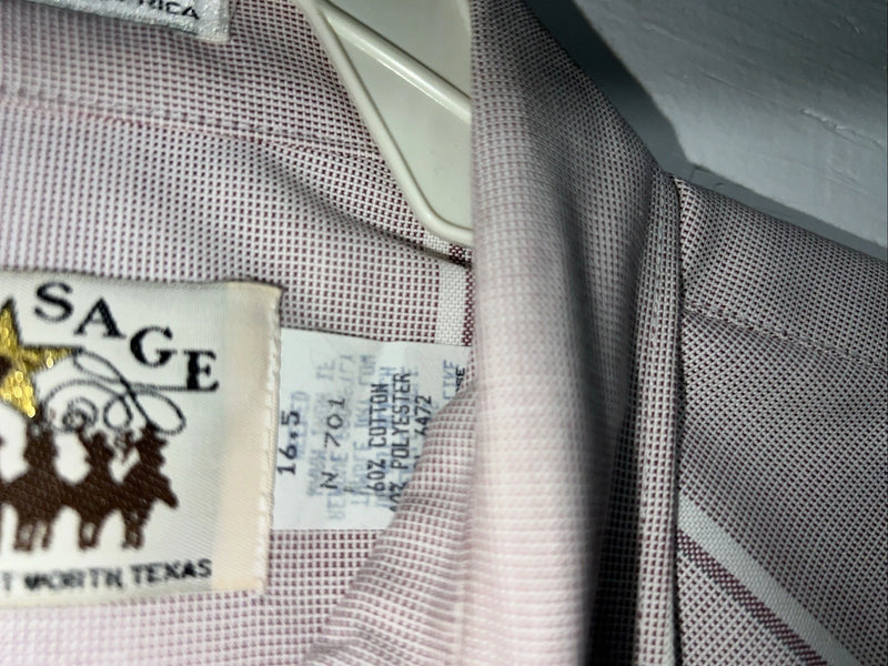 New Men’s Pink Texas Sage Short Sleeve Pearl Snap Shirt 16.5 L P-45