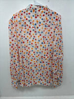 New Women’s Tem Tex Polkadot Long Sleeve Pearl Snap Size 40 II-83