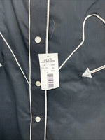 New Women’s White Horse Black Design Long Sleeve Pearl Snap Large LL-112