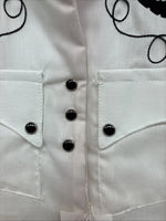 New Women’s Rockmount White Designed Short Sleeve Pearl Snap Size 32 LL-75