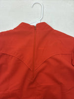 New H Bar C Orange Long Sleeve Half Zip Up Shirt Size Small TT-49