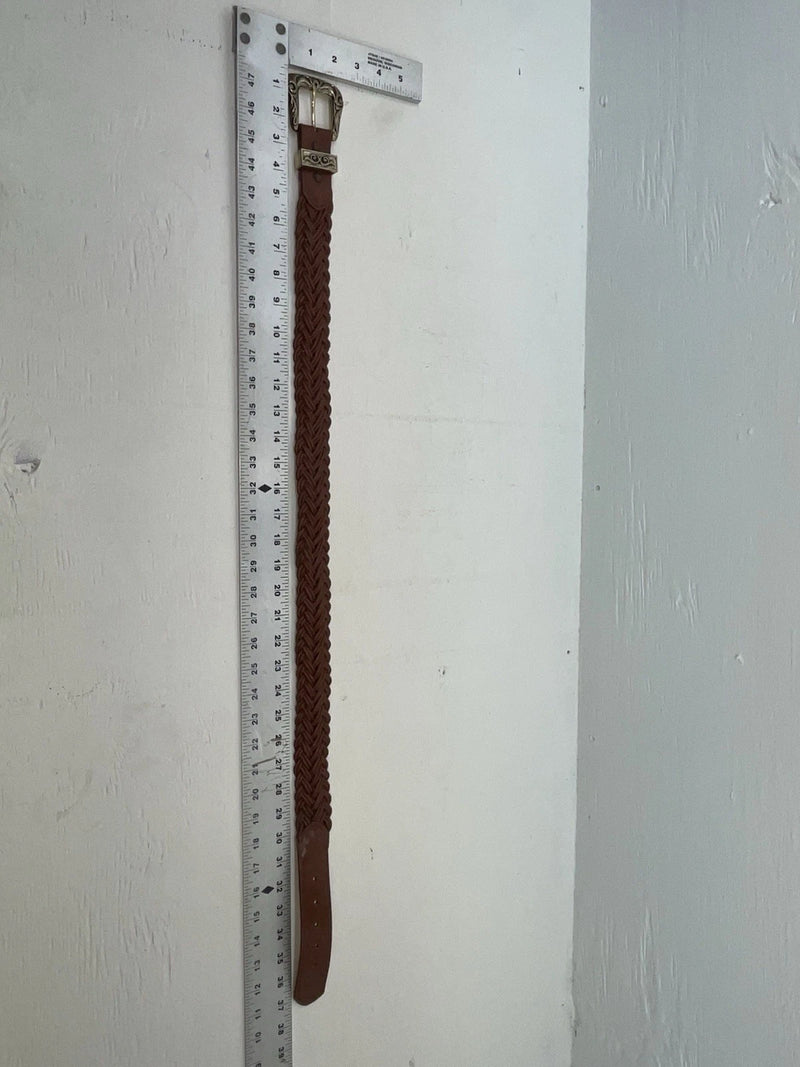 New Brown Genuine Leather Braided 32” Belt #02/4709 JJ-6