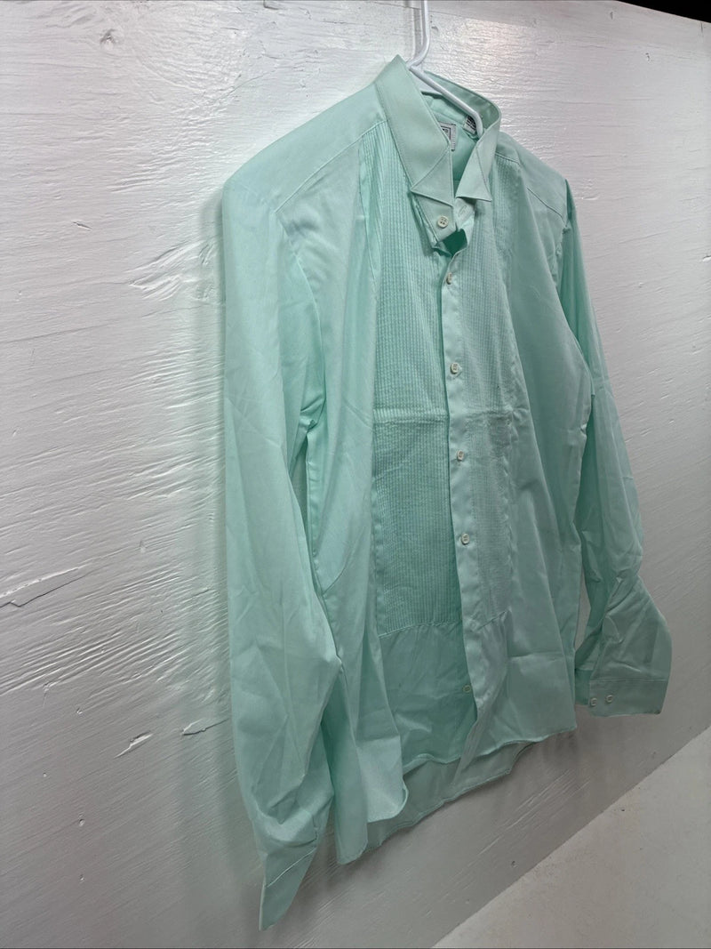 New Wayne Scott Blue Long Sleeve Button Up English Shirt Medium X-84