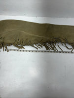 NOS Tan Equi-grip Show Chaps XL With Fringe Adjustable Waist 33” I-77
