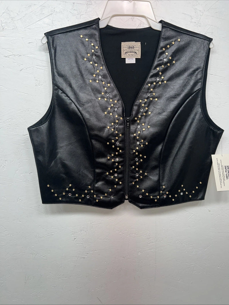 New Women’s Black 1849 Authentic Ranchwear Western Show Vest XL WW-64