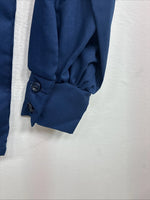 New Women’s Fenton Blue Long Sleeve Button Up Short Size 6 TT-113