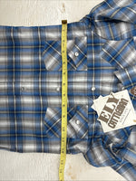 New Toddlers ELY Cattleman Blue Plaid Long Sleeve Pearl Snap JUV-3 DD-17