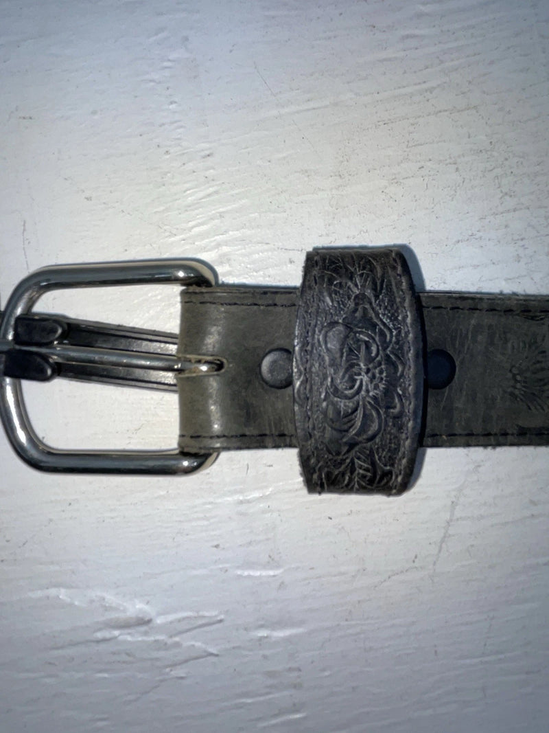 New Black Genuine Leather M & F Tooled 24” Belt #3010201 NN-80