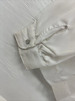 New Womens Prior Westerns White Long Sleeve Pearl Snap Button Collar Small J-60