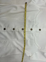 New Women’s Demum Jeans White Short Sleeve Button Up Shirt Medium YY-87