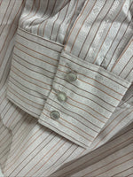 New Men’s ELY Cattleman Pink Stripe Long Sleeve Pearl Snap 17.5 X 34 XL T-31
