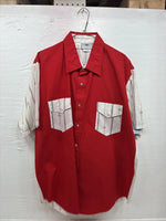 New Men’s Cowboy Threads Red Designed Short Sleeve Button Up Large CC-47
