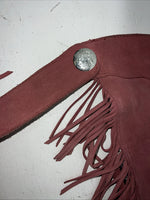 NOS Pink Show Chaps With Fringe Adjustable Waist 31” I-79