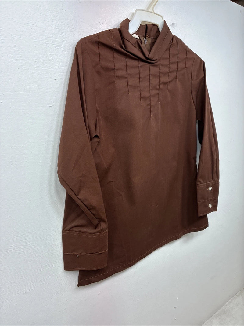 New Kids Brown Long Sleeve Half Zip Show Shirt Size 12 TT-125