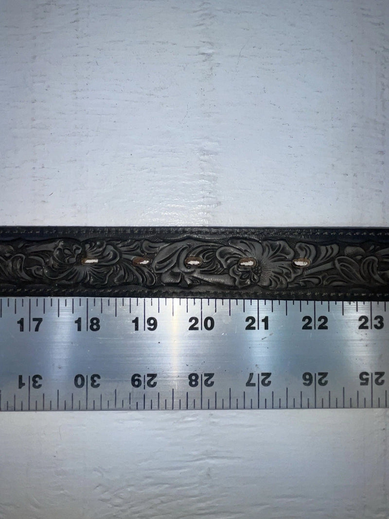 New Black Genuine Leather Nocona Tooled 20” Belt #331 NN-73