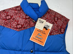 New Women’s Blue Red Comfy Puffer Racer Vest 14 UU-30