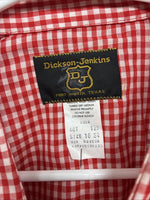 New Men’s Dickson Jenkins Red Checkered Long Sleeve Pearl Snap 16 Large AA-36
