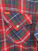 New Men’s ELY Plains Red Plaid Long Sleeve Pearl Snap 16  X 34 Large M-34