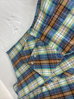 New Men’s Champion Westerns Multicolor Plaid Long Sleeve Pearl Snap Small O-33