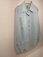 New Women’s H Bar C Blue Long Sleeve Pearl Snap Size 40 KK-5