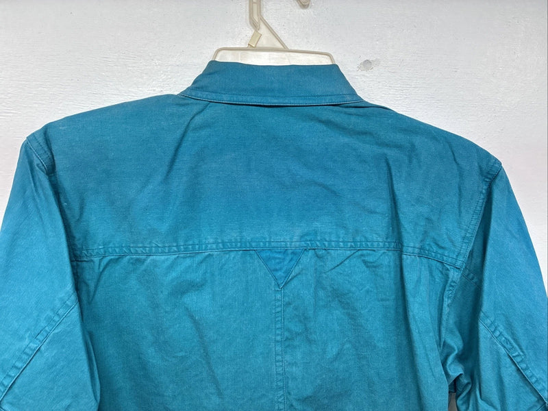 New Women’s Wrangler Blue Short Sleeve Pearl Snap Size Medium YY-50