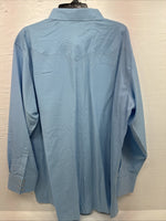 New Men’s White Horse Blue Checkered Long Sleeve Pearl Snap 2XL H-28