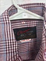 New Kids Champion Western Red Plaid Long Sleeve Pearl Snap Size 6 DD-50