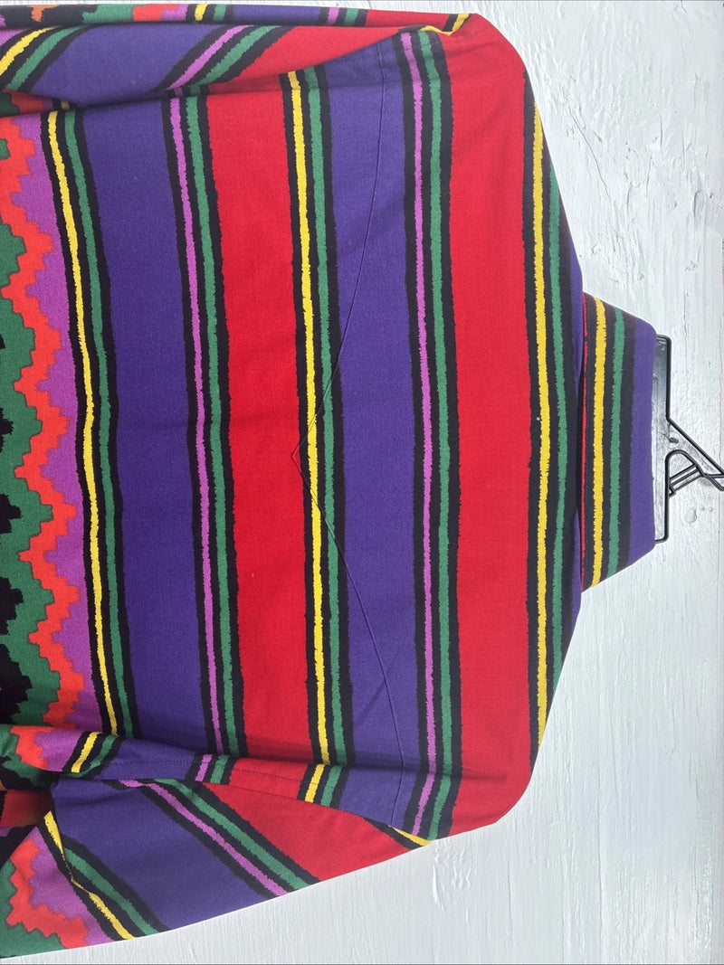 New Men’s Wrangler Multicolor Stripe Long Sleeve Pearl Snap 15.5 Medium DD-3