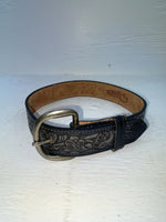 New Black Genuine Leather Nocona Tooled 18” Belt #331 NN-72