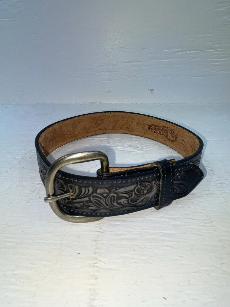 New Black Genuine Leather Nocona Tooled 18” Belt #331 NN-72