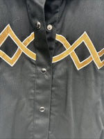 New Woman Western Express Black Deigned Long Sleeve Pearl Snap 2XL GG-49