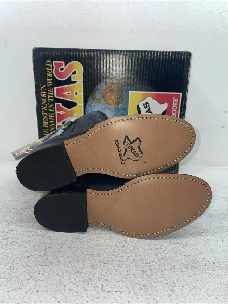 New Youth Navy Texas Brand Cowboy Boots. 3207 4 D. 22-86