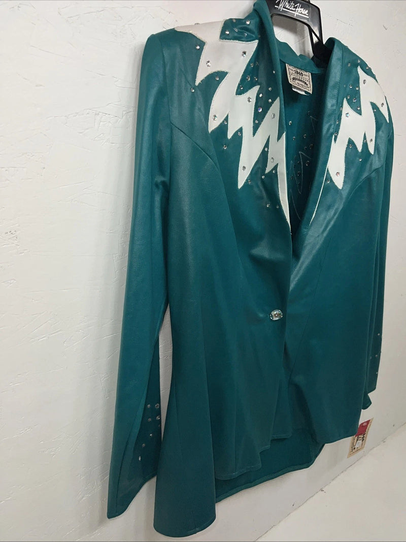 New Women’s Turquoise 1849 Authentic Ranchwear Western Show Jacket L UU-64