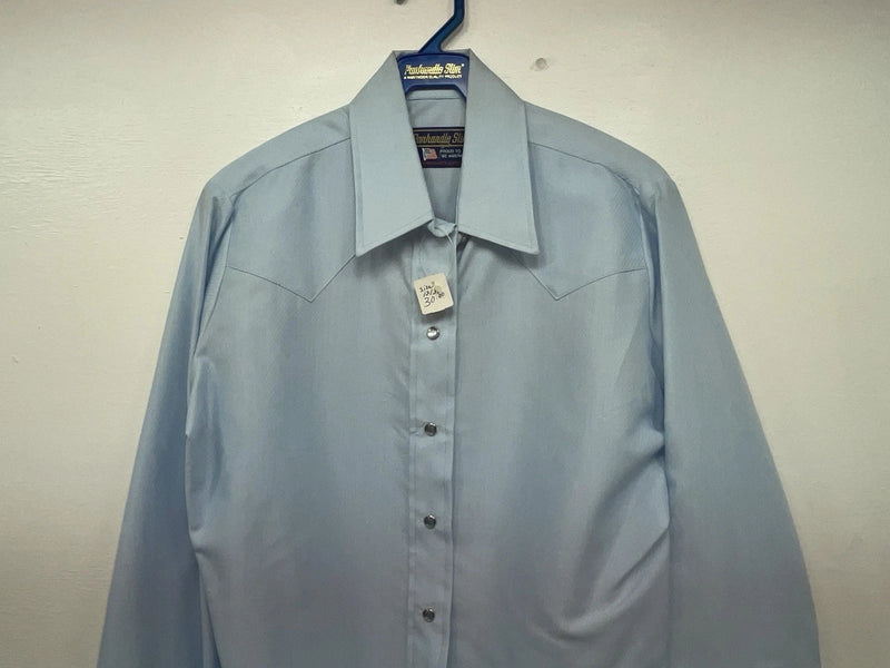 New Women’s Blue Panhandle Slim Long Sleeve Button Up Shirt M #3309 3B-96
