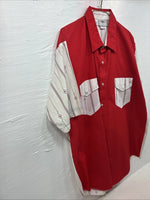 New Men’s Cowboy Threads Red Designed Short Sleeve Button Up Large CC-47