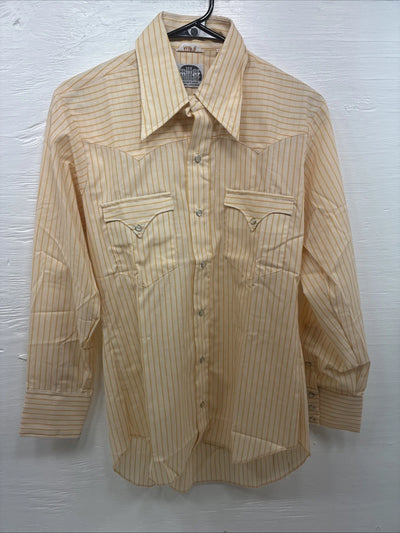 New Men’s Miller Yellow Stripe Long Sleeve Pearl Snap 15 X 32 Medium T-78