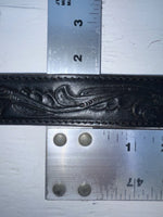 New Black Genuine Leather Chambers Tooled 34” Belt #WS658 JJ-43