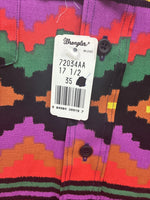 New Men’s Wrangler Multicolor Stripe Long Sleeve Button Up 17.5 X 35 XL V-58