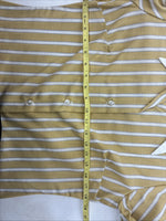 New Women’s Fenton Yellow White Stripe Long Sleeve Button Up Size 14 KK-99
