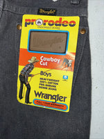 New Boys Grey Wrangler Pro Rodeo Cowboy Cut Denim Jeans. 9/24 1/2 C-10