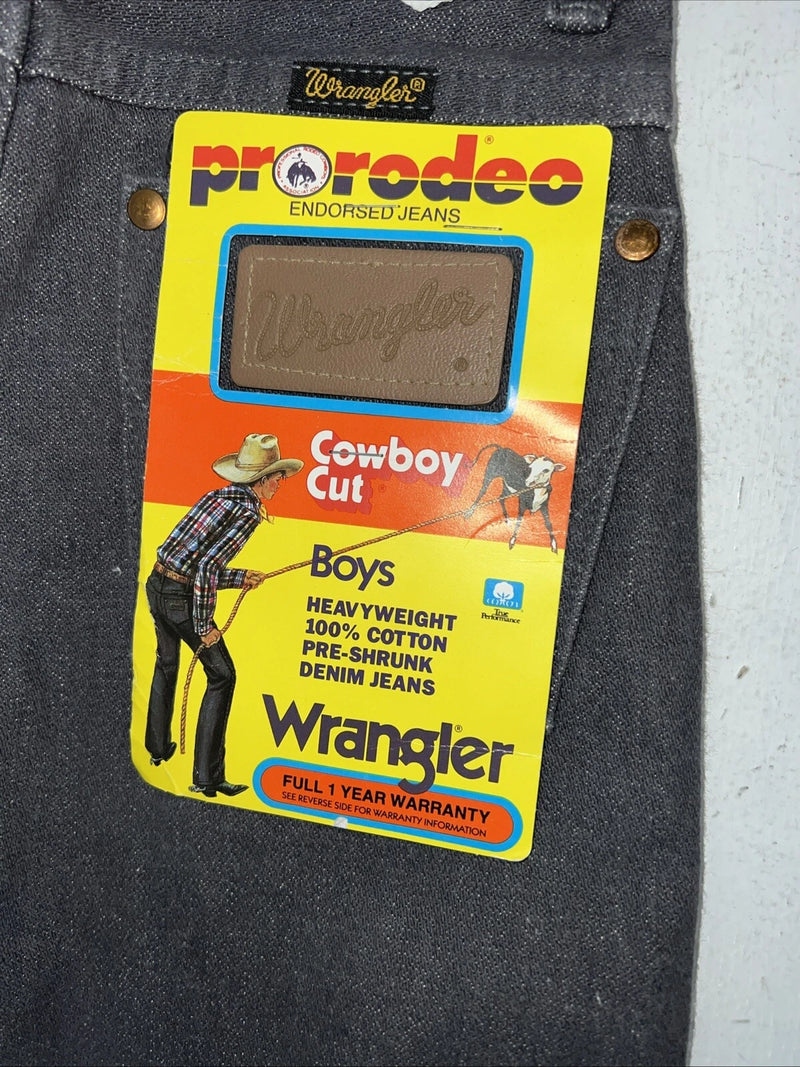 New Boys Grey Wrangler Pro Rodeo Cowboy Cut Denim Jeans. 9/24 1/2 C-10