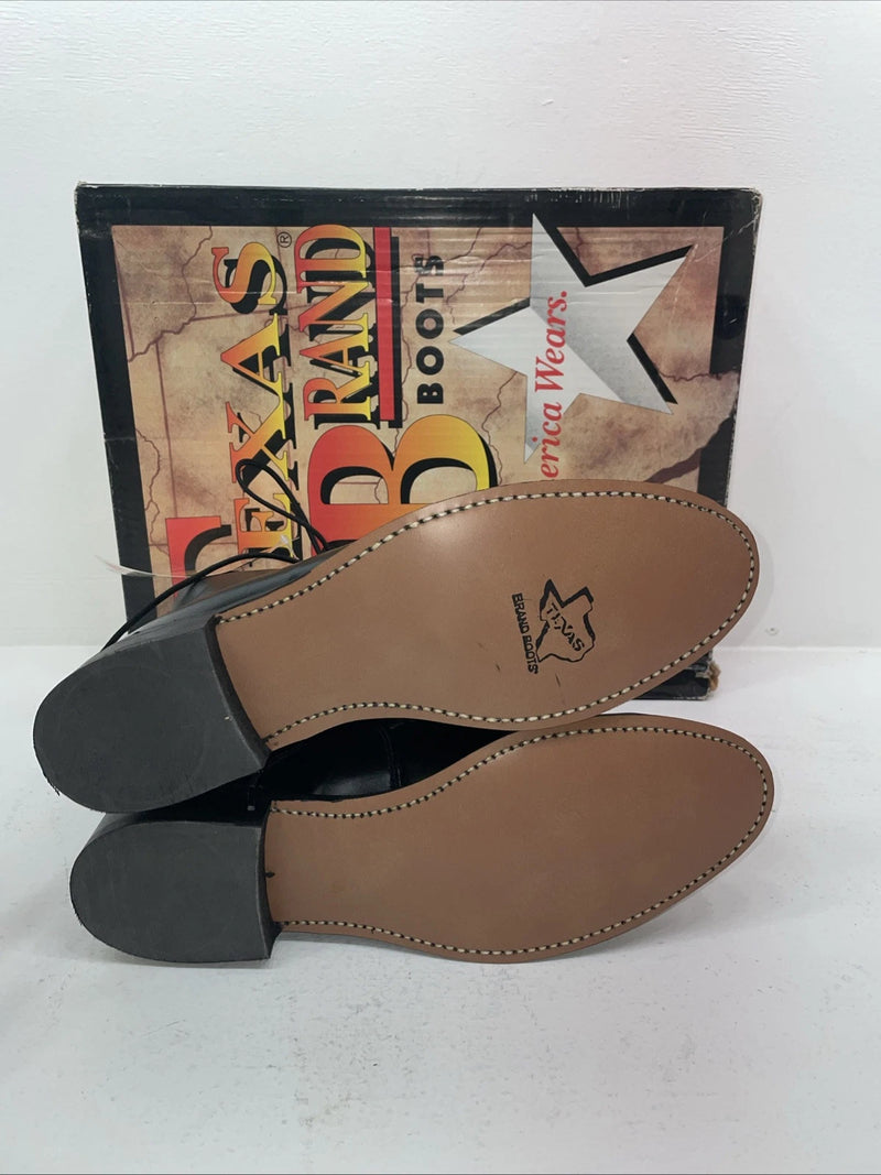 New Men’s Black Lace Up Texas Brand Cowboy Boots. 8850 10.5 10 1/2 D. 6-34