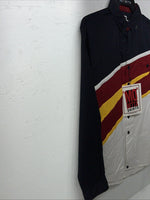 New Men’s Red Yellow White Blue “MO” Bette Button Up Long Sleeve Shirt L P-32