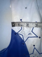 New Kids Blue White And Stars 1849 Cut Off Zip Up Vest S #77872 3B-66