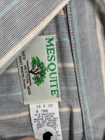 New men’s Mesquite Gray Stripe Long Sleeve Pearl Snap 16 Large F-70